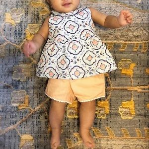 Janie and Jack Halter Blouse & Short Set 3-6 month